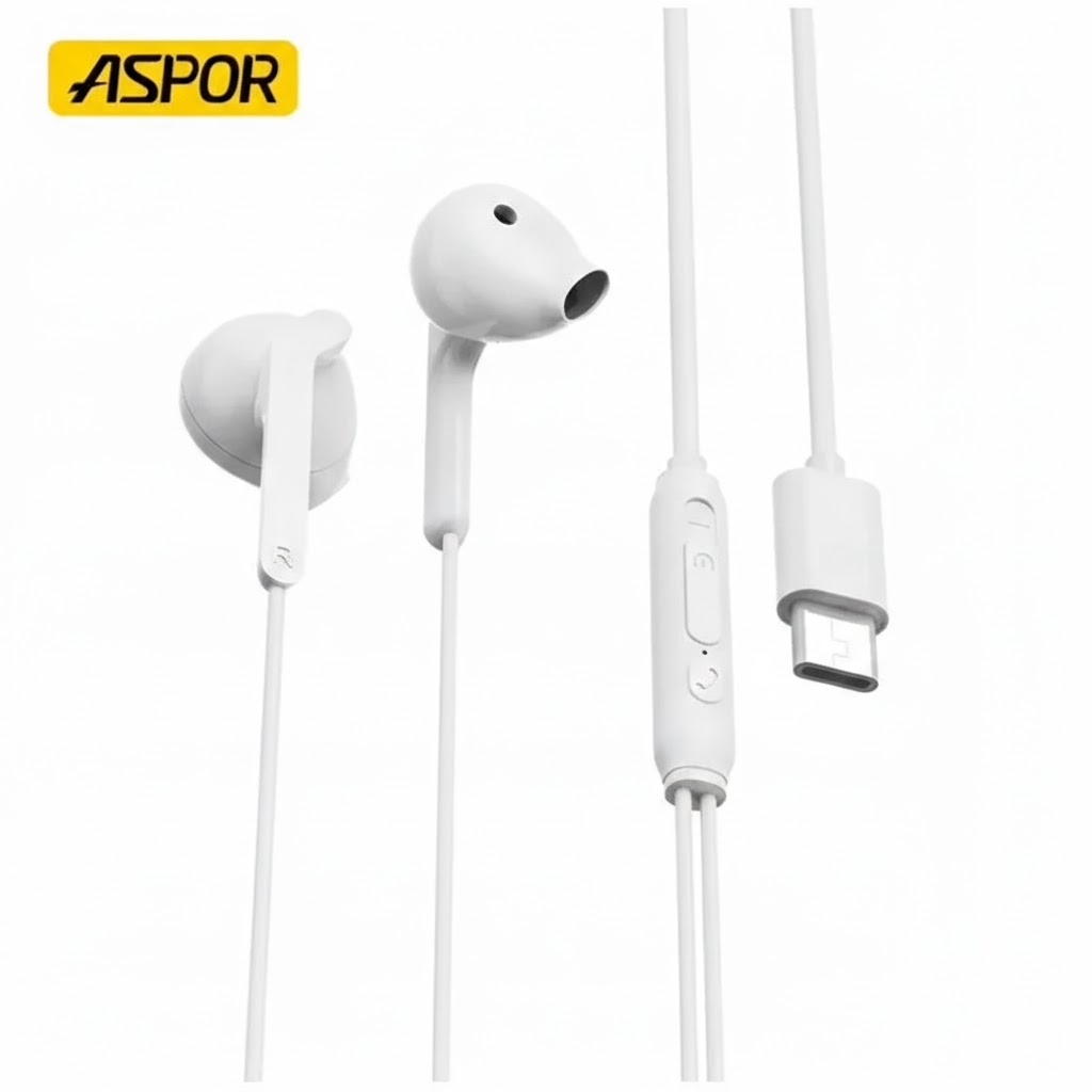 Aspor A221 Type-C Stereo Wired Earphone HANDSFREE TYPE-C/ STEREO HEADSET TYPE-C / TYPE-C APPLE HANDFREE / TYPE-C ANDROID HANDFREE