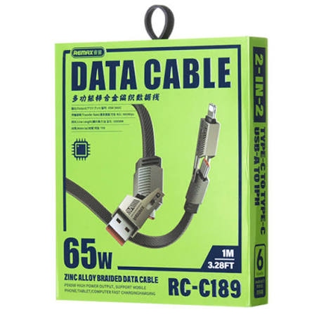 REMAX RC-C189 65W 4in1 Multi-Functional Zinc Alloy Braided Data Cable